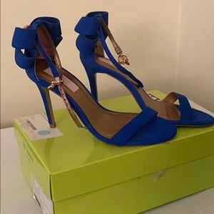 Ted Baker size 38.5 blue suede heels